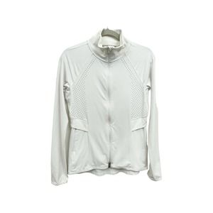 Athleta Small Chakra Zip Jacket White Style 350842 Mesh Vents Pockets